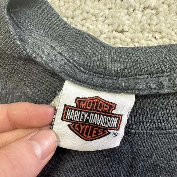 Harley Davidson Motorcycles North Country Augusta Maine Tee Shirt Gray Men's XL - Picture 6 of 8